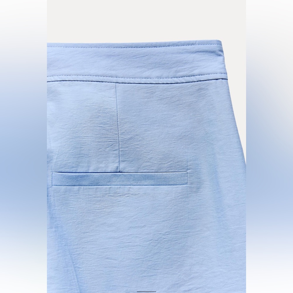 Zara Light Blue Straight Leg Pants - Picture 6 of 16